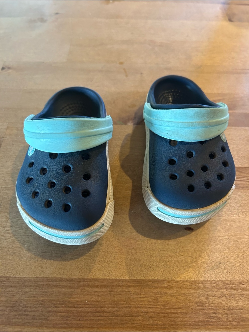 Kids Navy and Light Blue Slip-On Clogs